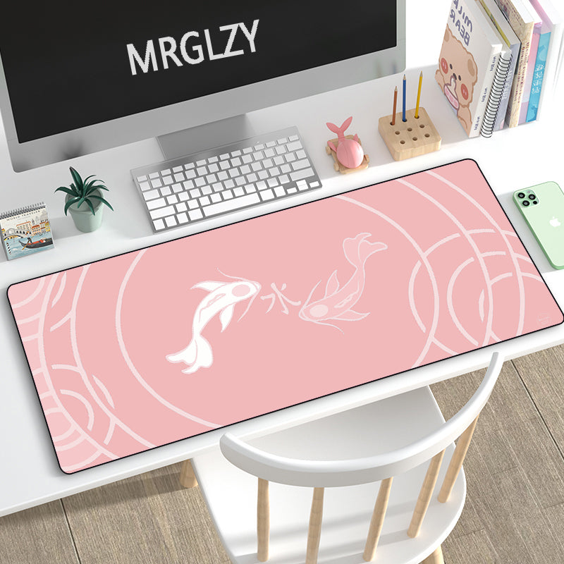 Chinese Style Koi Mouse Pad Large Cute Pink Mousepads