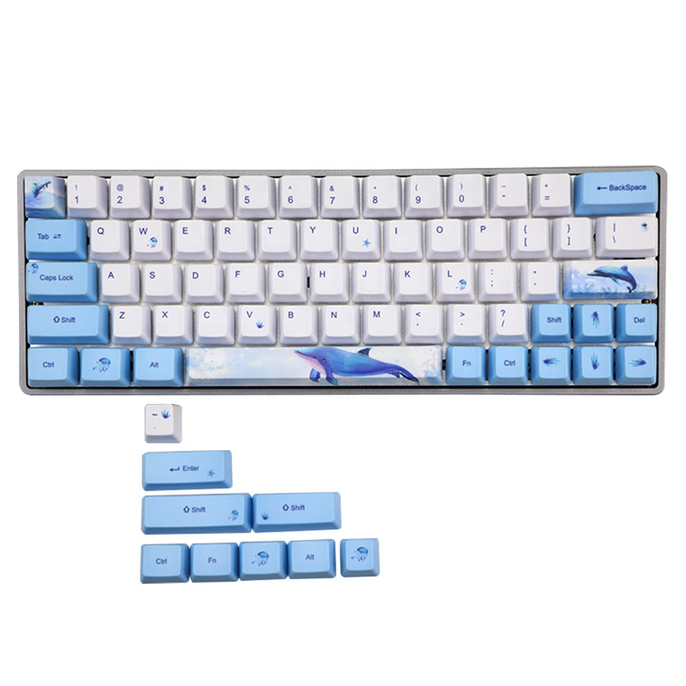 Cute Blue Whale Dye-Sublimation Keycaps