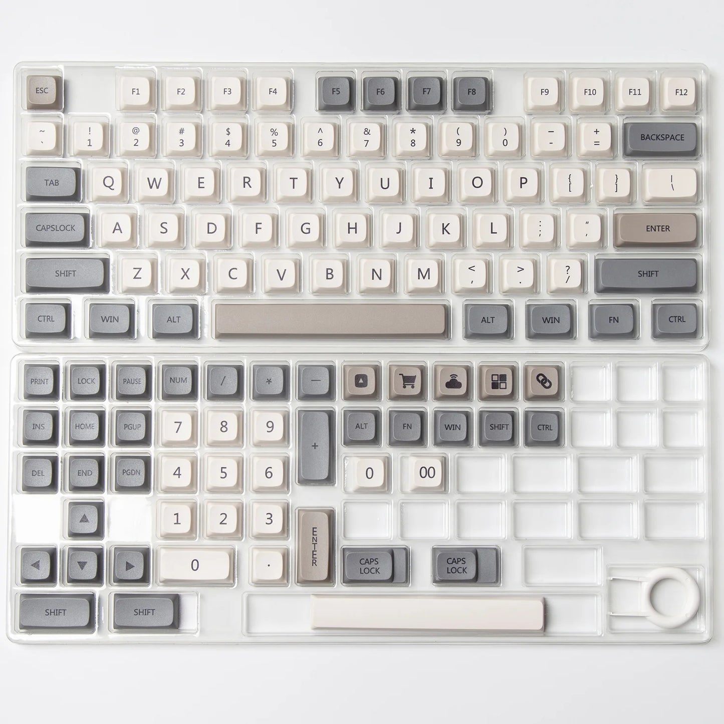 Minimalist White Gray English Japanese Keycap for Mechanical Keyboard MX Switch