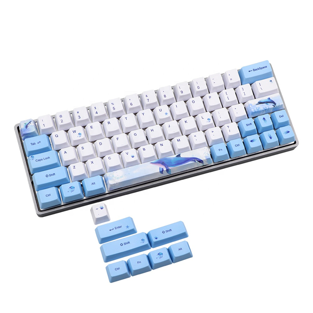 Cute Blue Whale Dye-Sublimation Keycaps