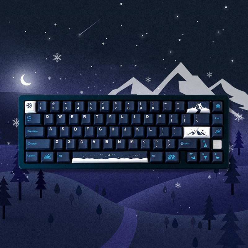 129 Keys Snowy Night Keycaps