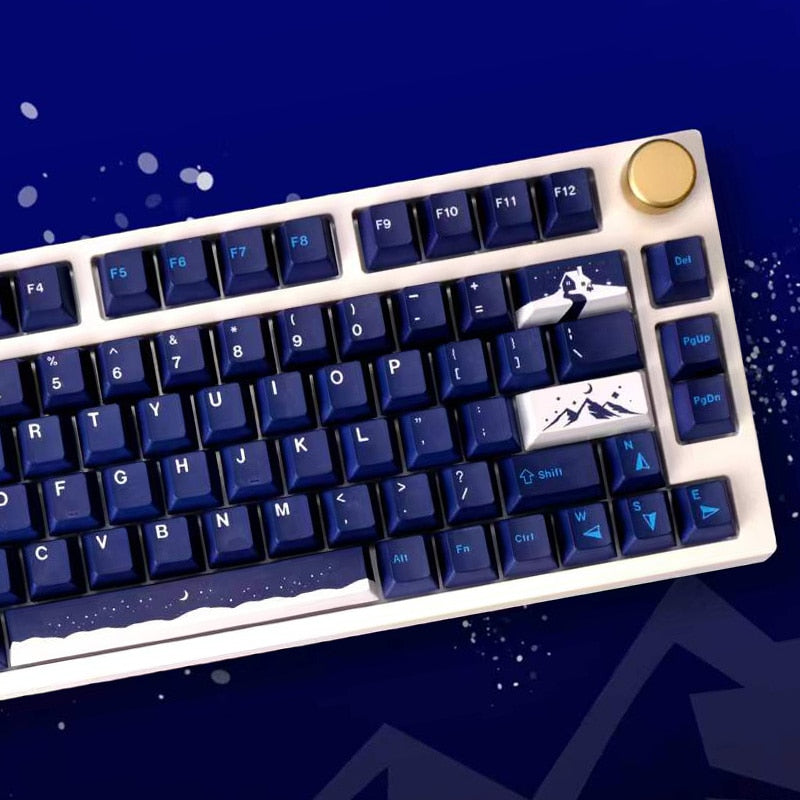 129 Keys Snowy Night Keycaps