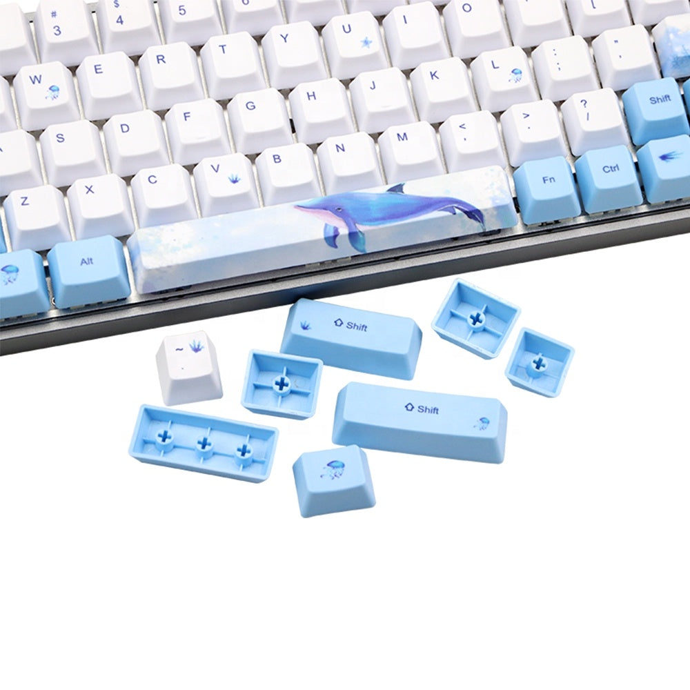 Cute Blue Whale Dye-Sublimation Keycaps