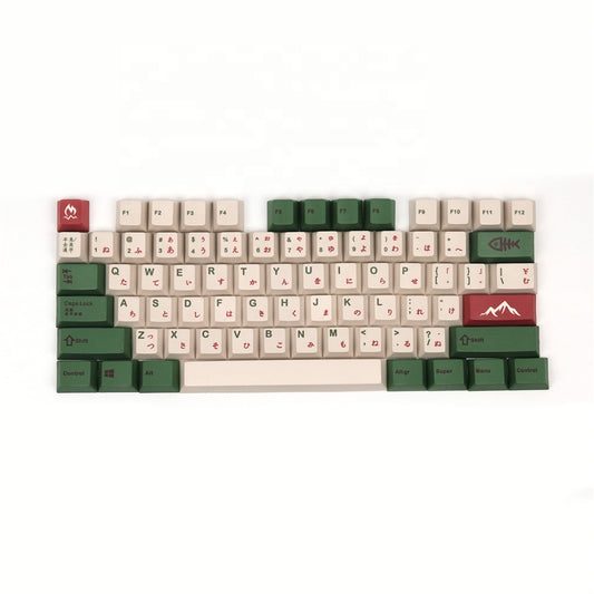 Japanese Camping PBT Keycap for Mechanical Keyboard Cherry MX Keycaps Set GH60/GK61/GK64/87/96/104/108