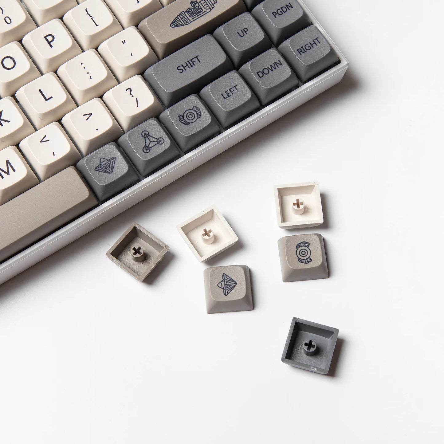 Minimalist White Gray English Japanese Keycap for Mechanical Keyboard MX Switch