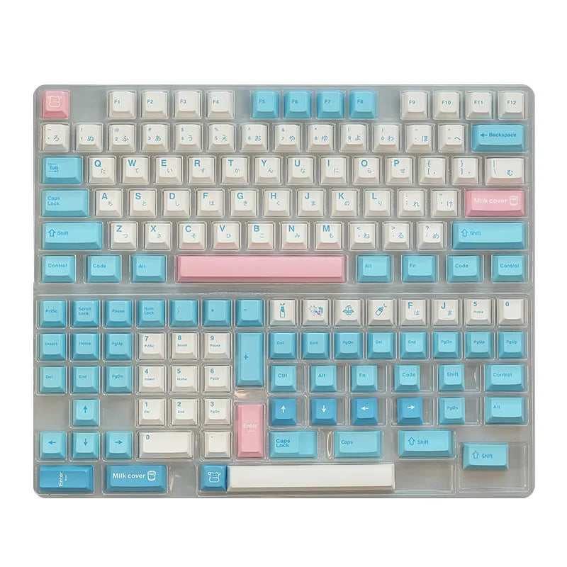 Milk Keycaps Milk Cover Keycap PBT Sublimation Key-Cap Cherry Profile 140 Keys Compatible 87/104/108/84/64/98/96