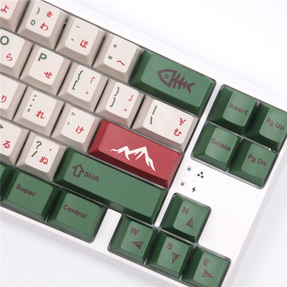 Japanese Camping PBT Keycap for Mechanical Keyboard Cherry MX Keycaps Set GH60/GK61/GK64/87/96/104/108